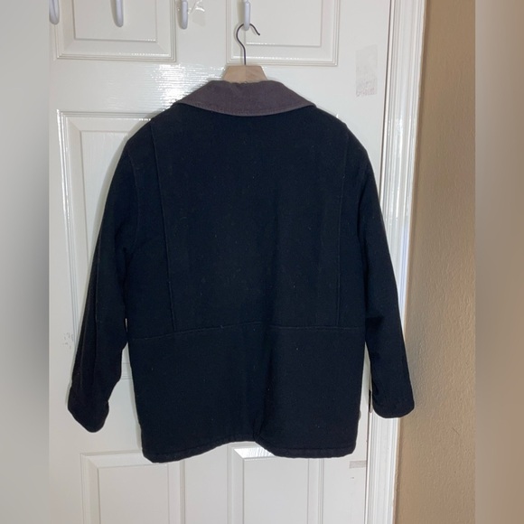 Vintage Timberland Weather Gear Black Wool Heavy Down Jacket Flannel Lined Sz Sm - Picture 7 of 11